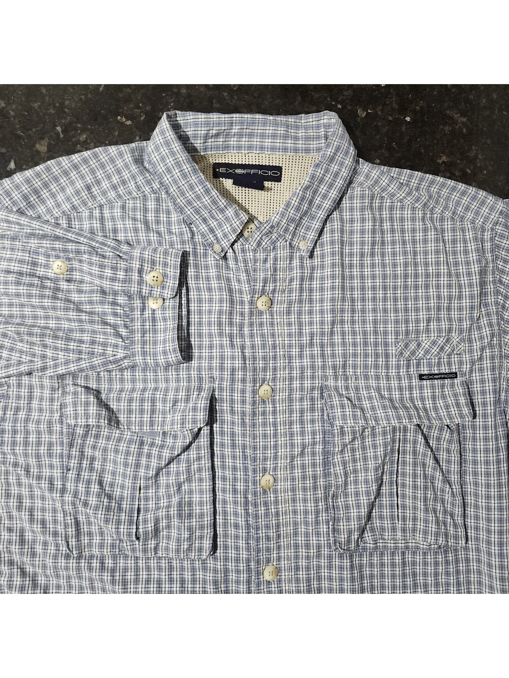 ExOfficio Vented Fishing Hiking Travel Outdoor Shirt Button Up Plaid XL